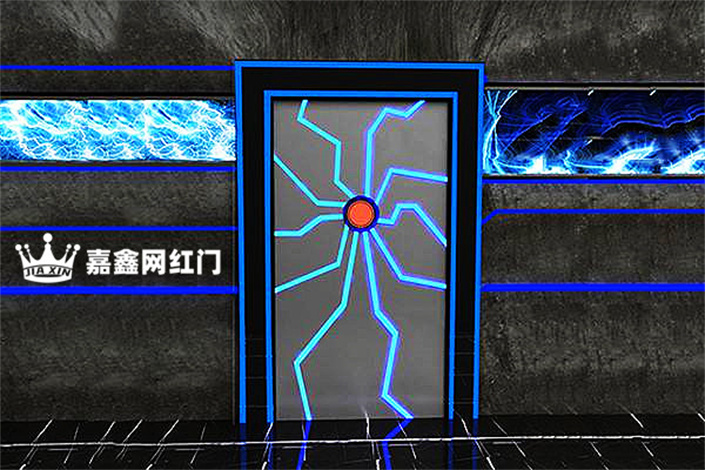 网红电竞馆门网咖门电动门科技感展厅游戏厅门
